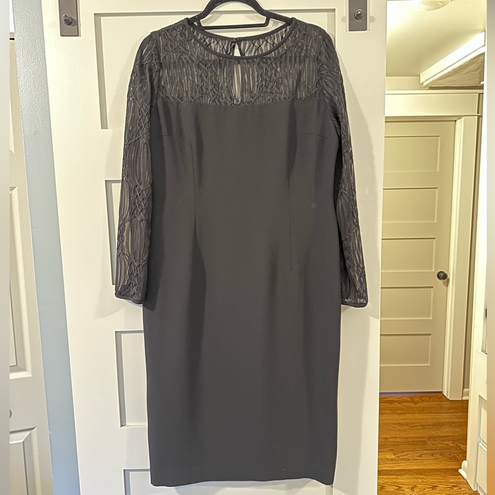Maggie London Black Lace Top, Long Sleeve Dress